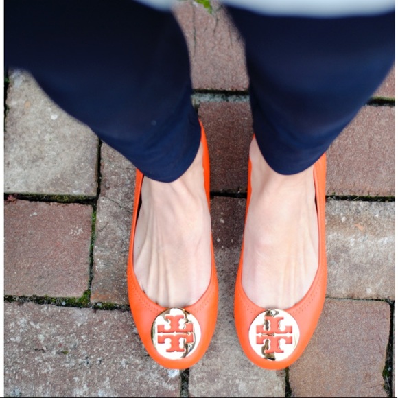 tory burch flats orange